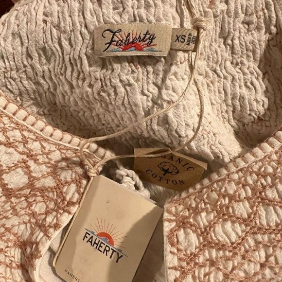 NWT Faherty Laura Embroidered Top - Picture 5 of 6